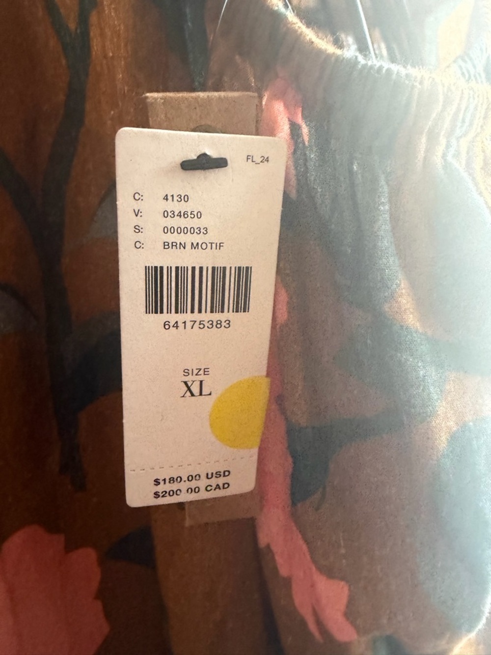 Anthropologie By Conditions Apply Brown Maxi Dress with Pink Floral Print - Picture 5 of 7